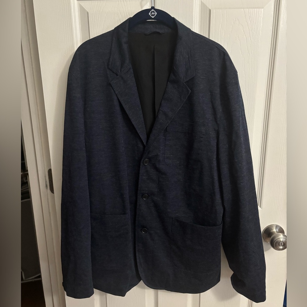 Proof | Wool Lightweight Travel Blazer Navy Heather Huckberry Men’s‎ Sz XL